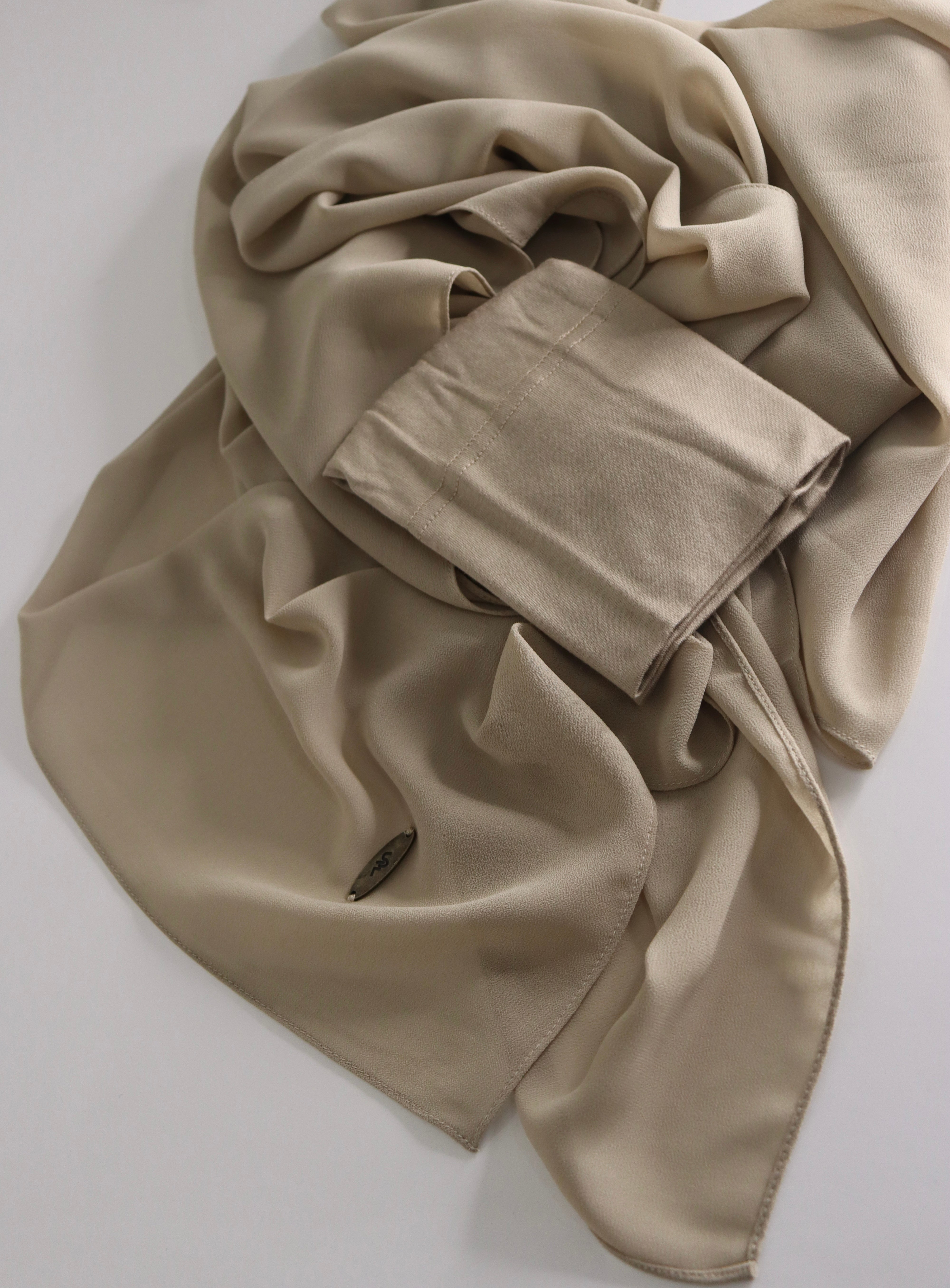 Matching Chiffon Hijab Set - SAND