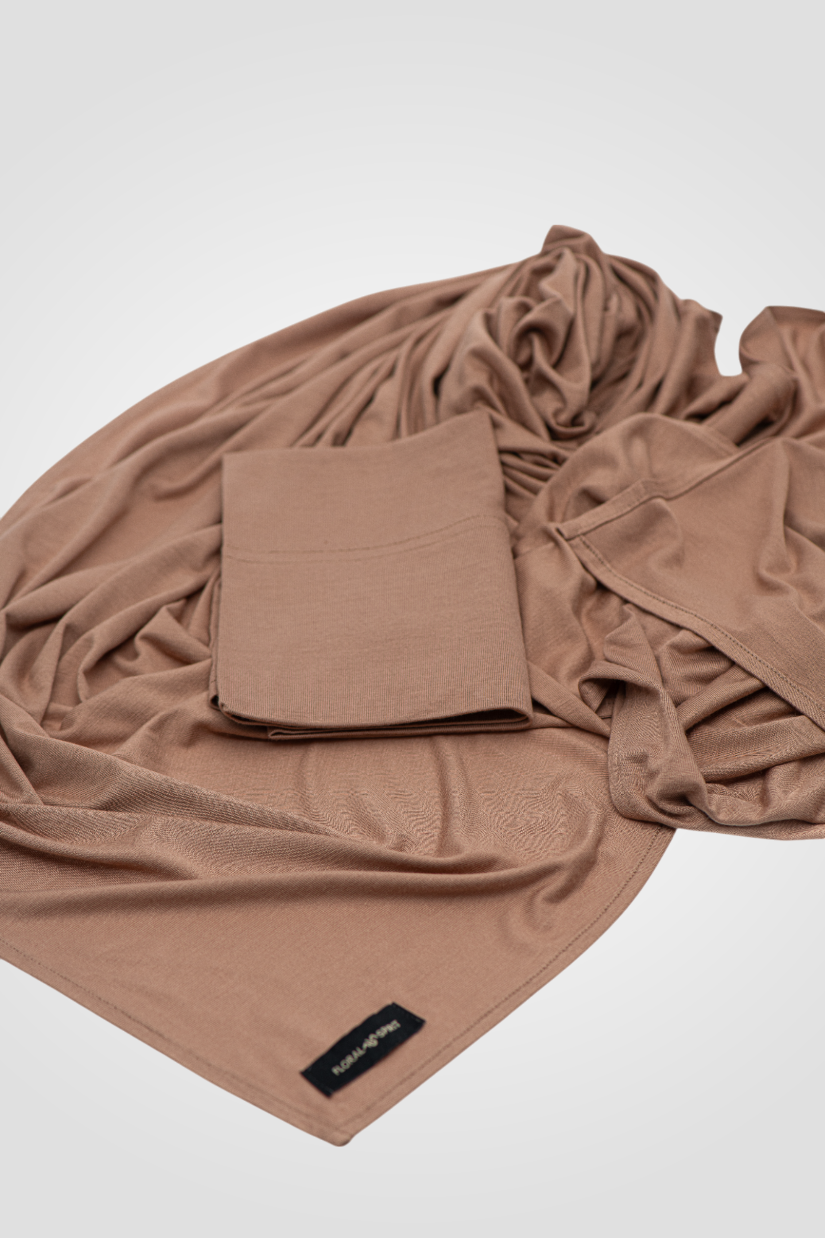 Matching Premium Jersey Hijab Set - LATTE