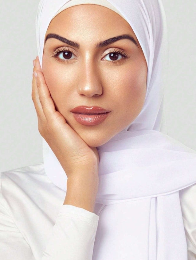 Matching Chiffon Hijab Set - WHITE