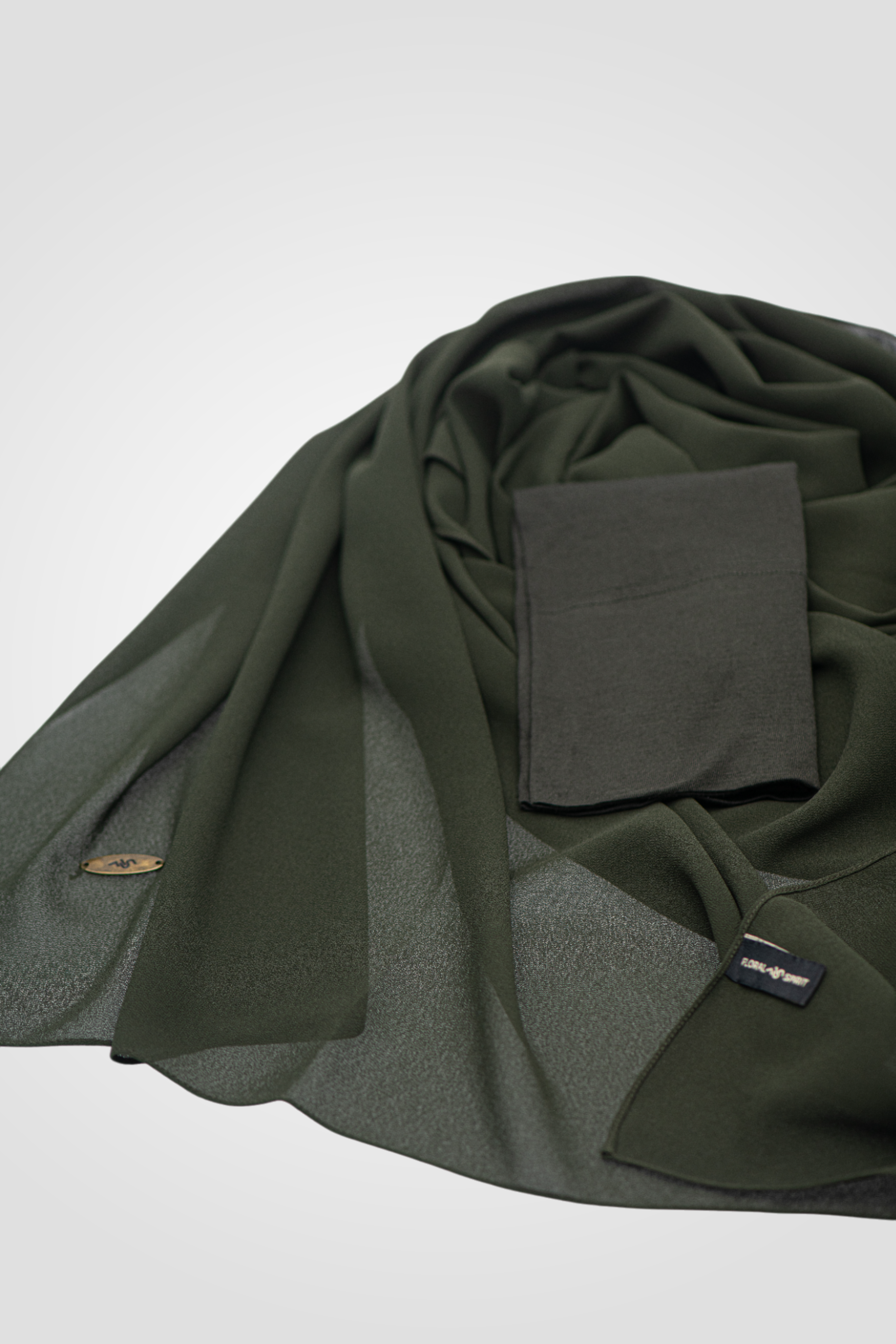 Matching Chiffon Hijab Set - ARMY GREEN