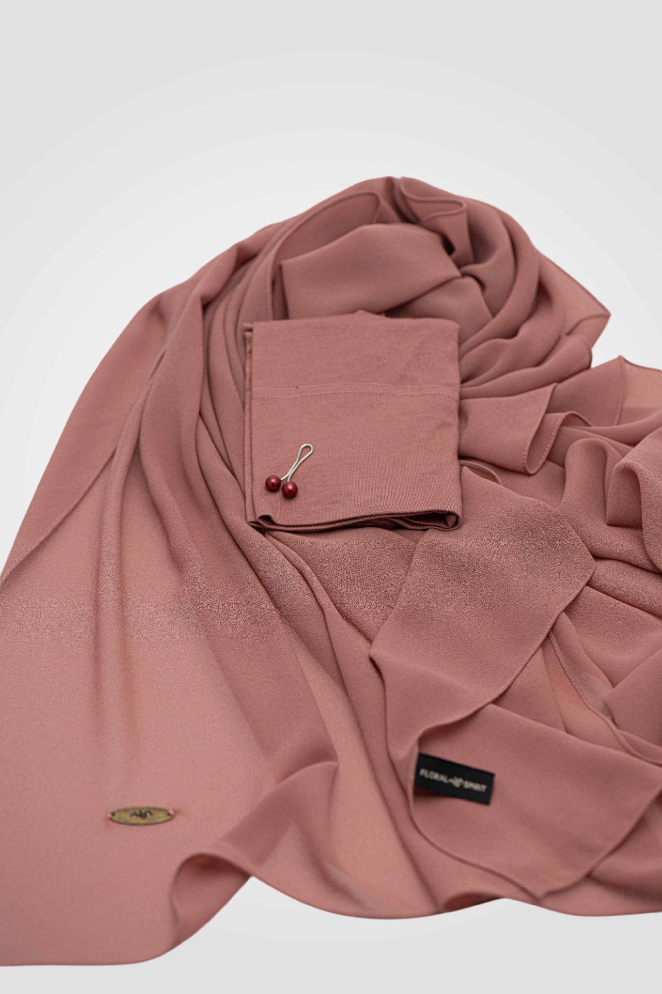 Matching Chiffon Hijab Set - OLD ROSE