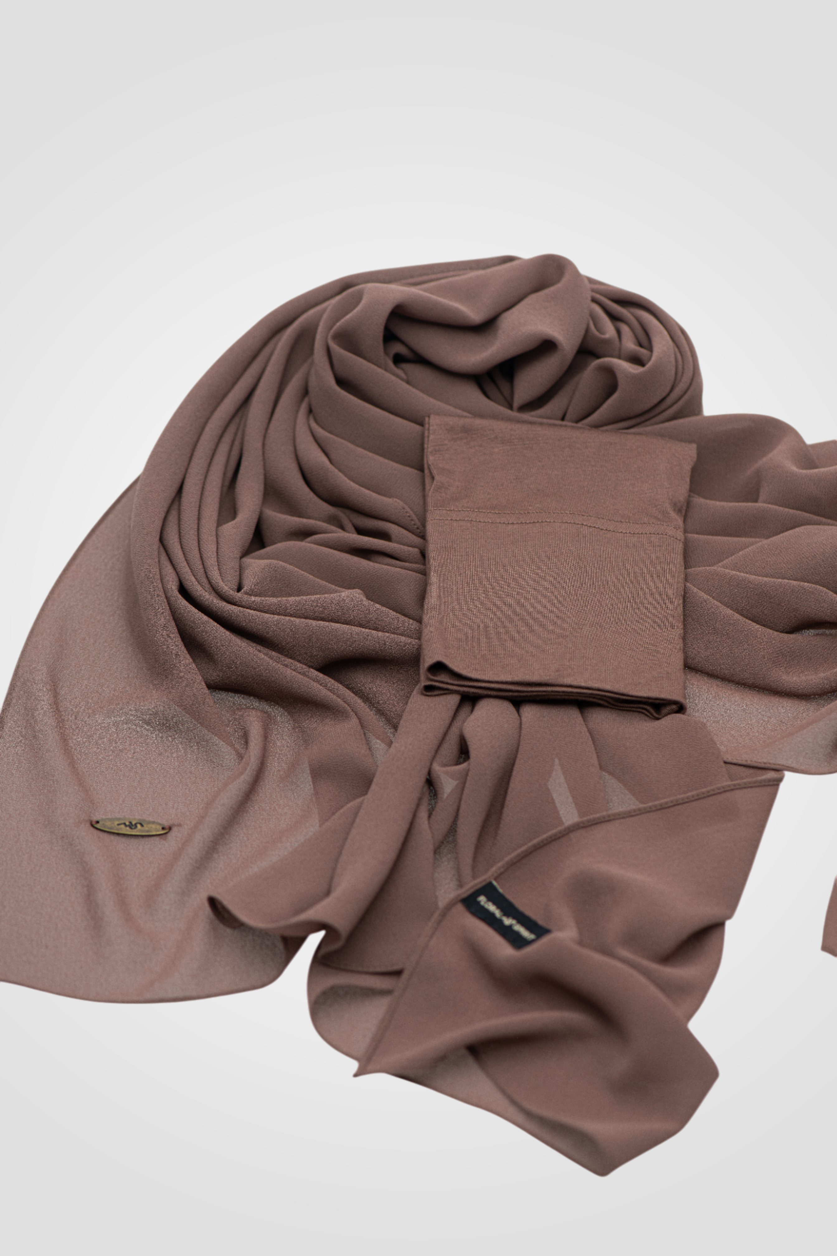 Matching Chiffon Hijab Set - PASTEL TAUPE