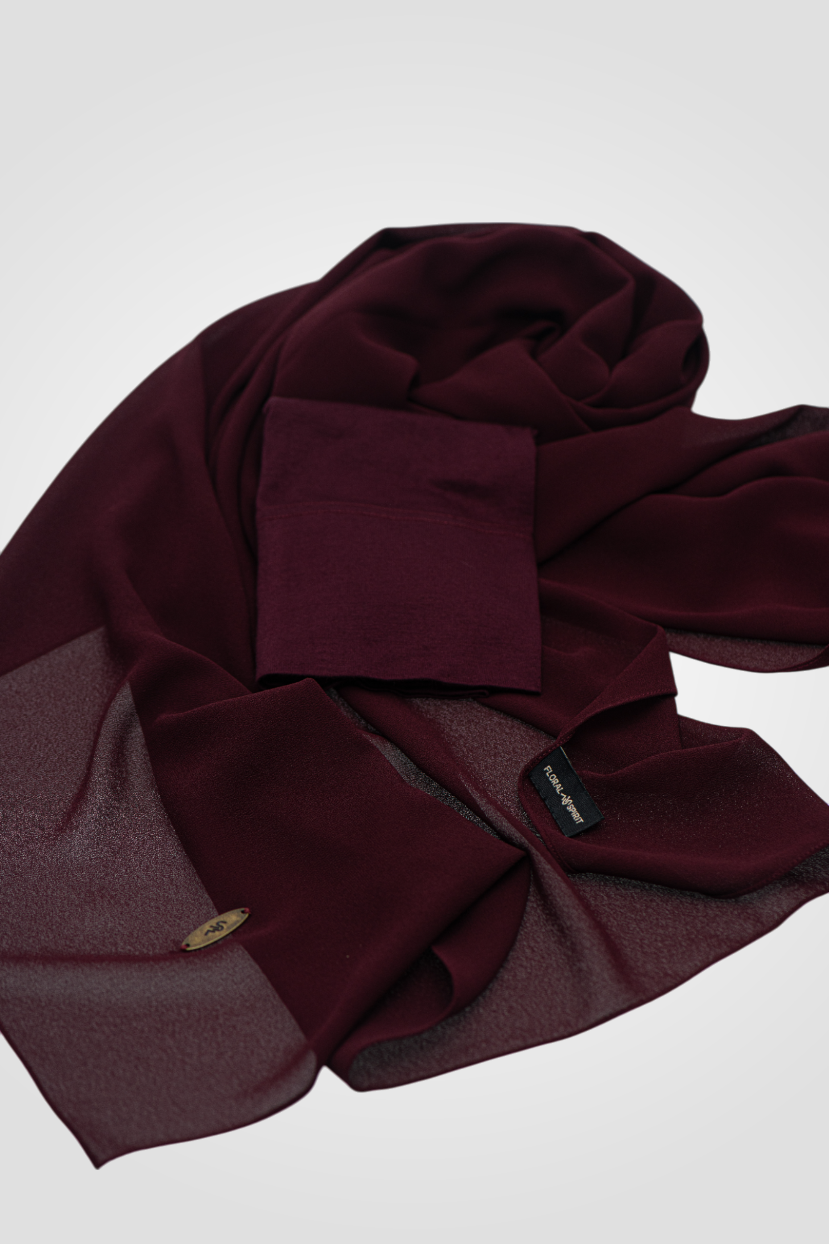 Matching Chiffon Hijab Set - DEEP PLUM