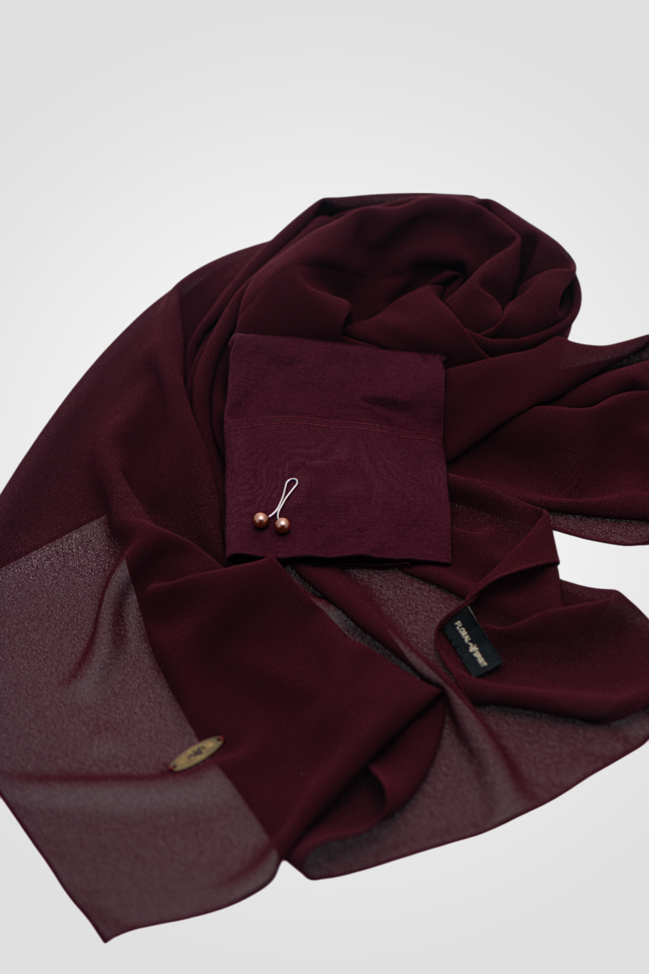 Matching Chiffon Hijab Set - DEEP PLUM