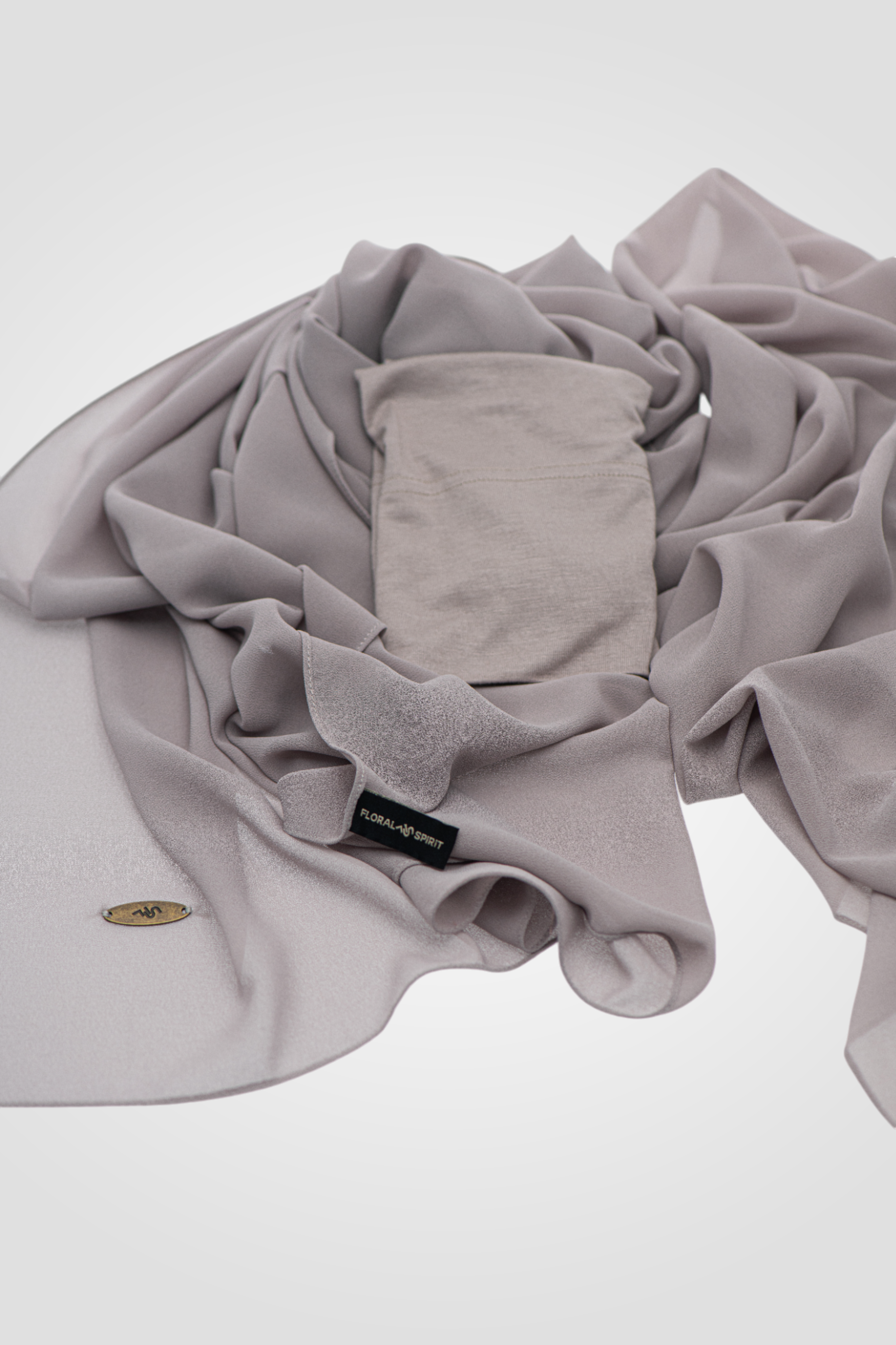 Matching Chiffon Hijab Set - PALE SILVER