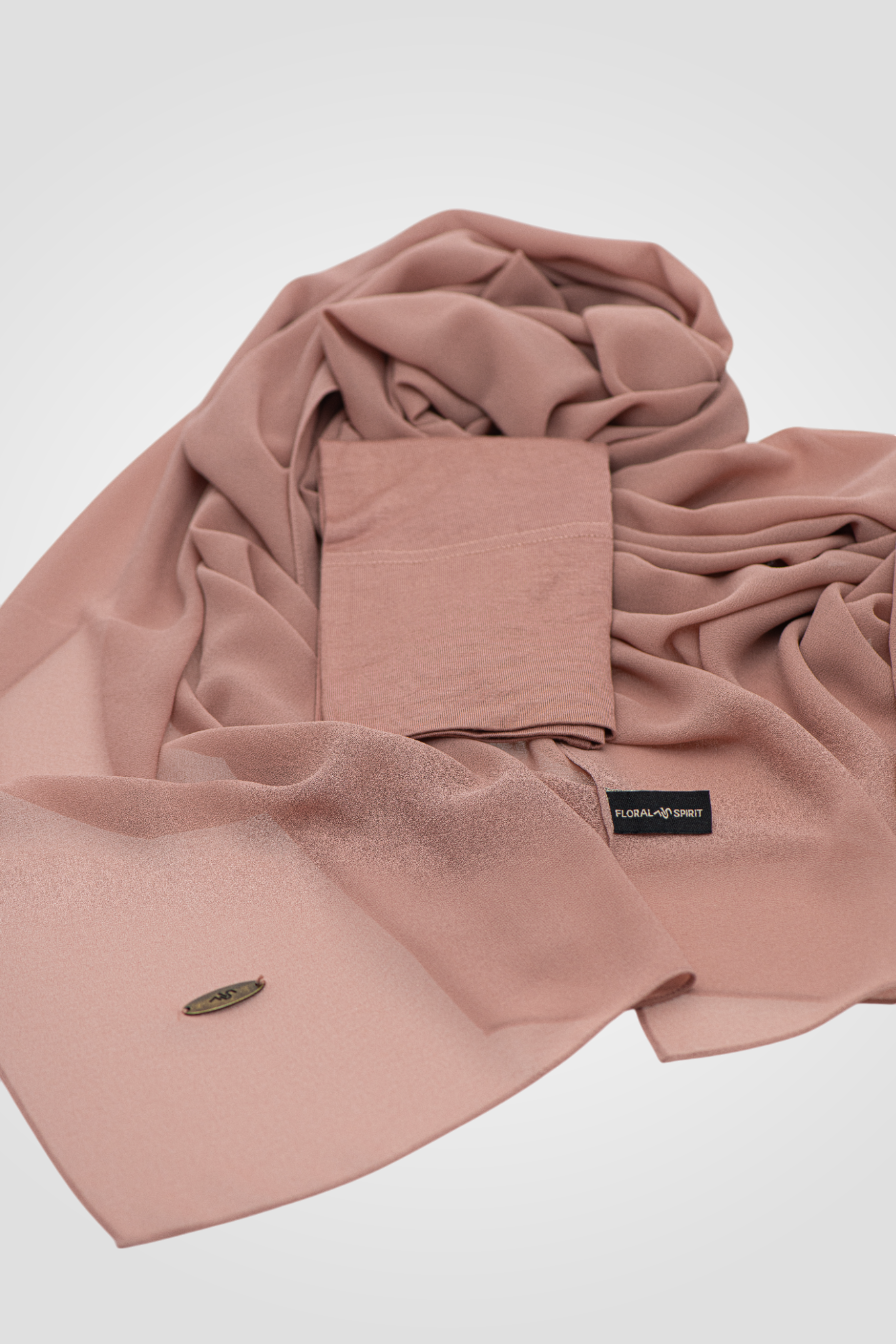 Matching Chiffon Hijab Set - ROSY BROWN