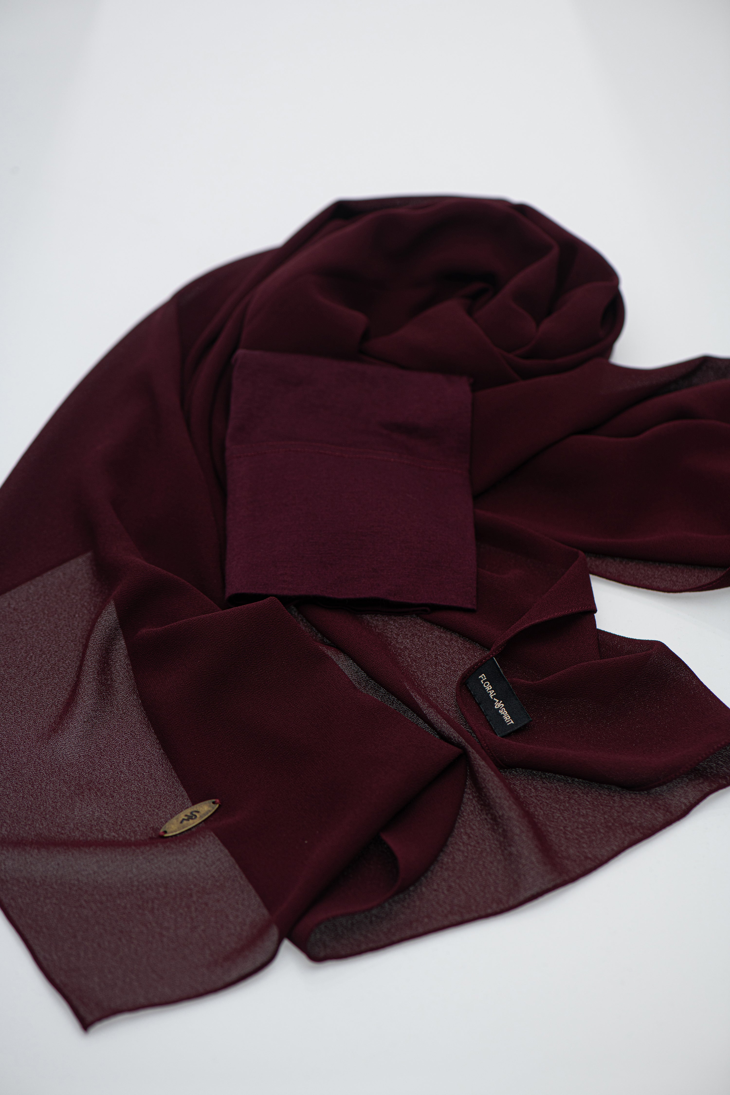 Matching Chiffon Hijab Set - DEEP PLUM