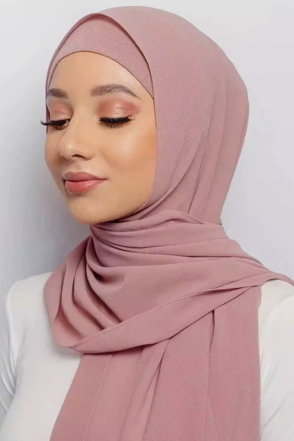 Matching Chiffon Hijab Set - ORCHID PINK