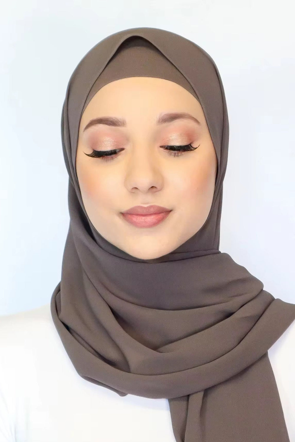 Matching Chiffon Hijab Set - PASTEL TAUPE