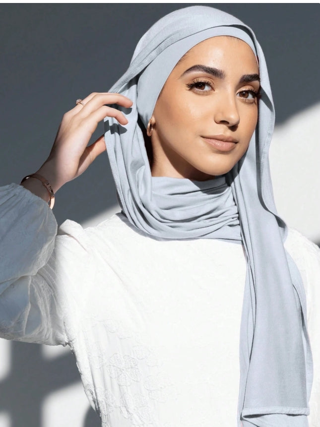 Matching Premium Jersey Hijab Set - BLUE SKY